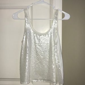 Sparkly White Tank Top